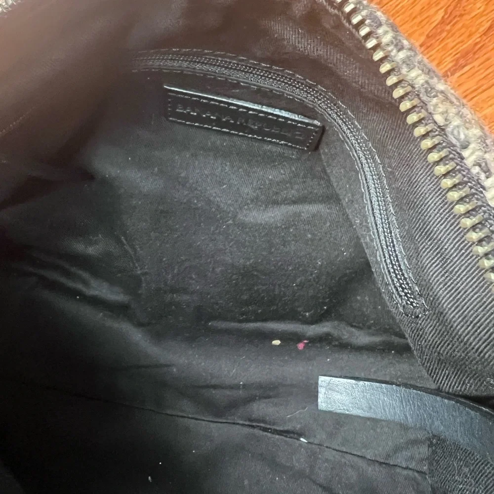 Banana Republic Black and Cream Hobo Bag